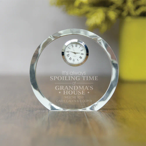 Personalized crystal clock for grandma