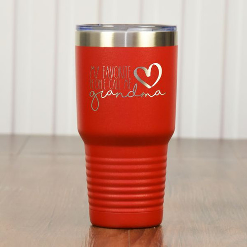 They Call Me Grandma Personalized Tumbler Red