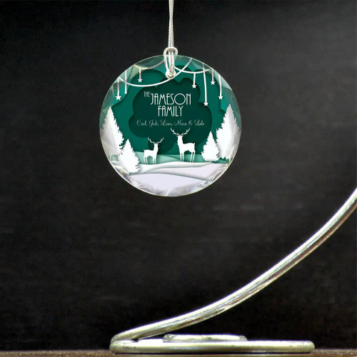 Personalized ornament with family last name and family members' first names