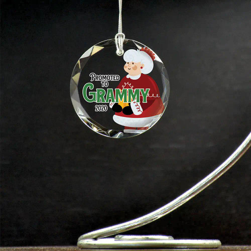 Tell mom she's being promoted to grandma with this cute personalized christmas ornament