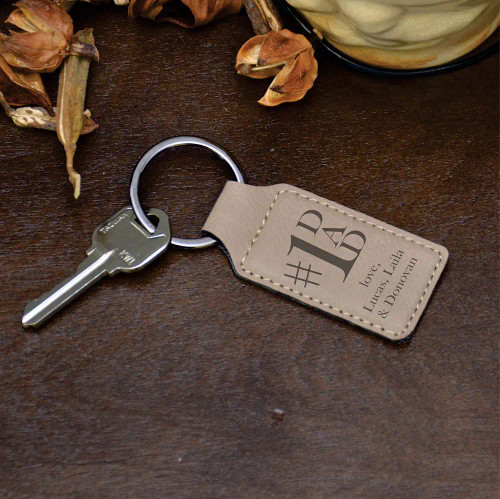 #1 Dad Personalized Keychain has short message