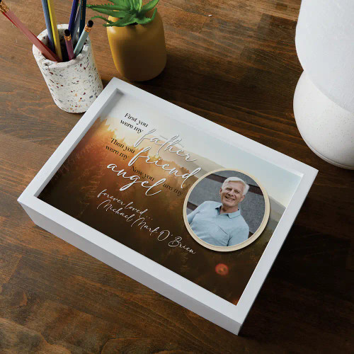 Keepsake box is personalized with a photo