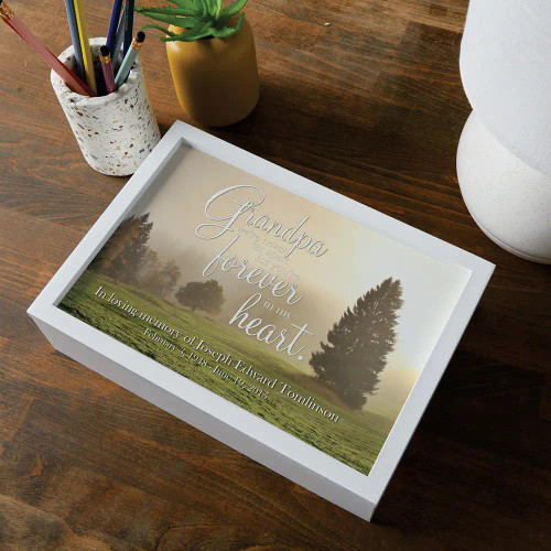 Personalized memorial keepsake box for the loss of a  grandfather 