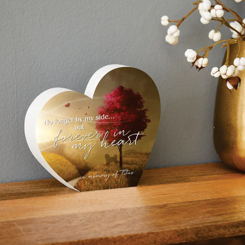 Personalized memories heart plaque with dog