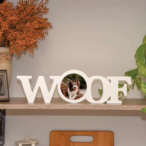 Woof Pet Sign with Picture Pet Lovers
