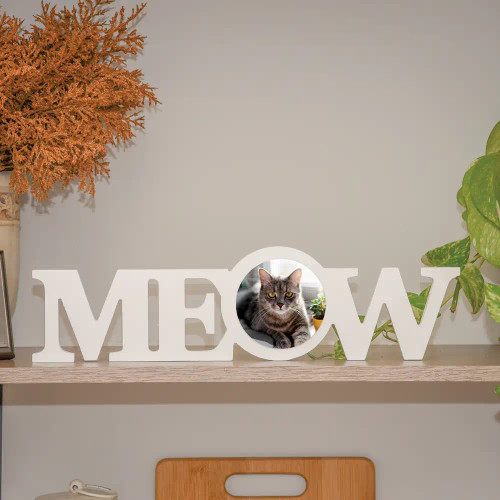 Meow Pet Sign with Picture Pet Lovers