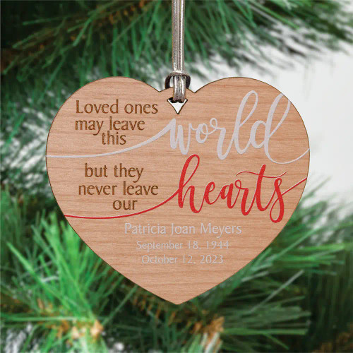 Wooden Memorial Christmas Ornament Personalized