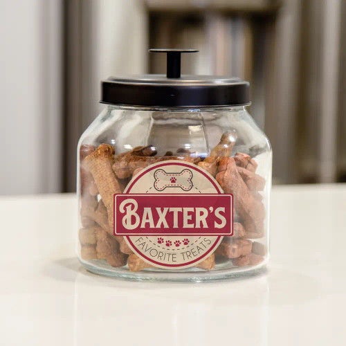 Personalized Dog Treat Jar with Name | Dog's Favorite Treats