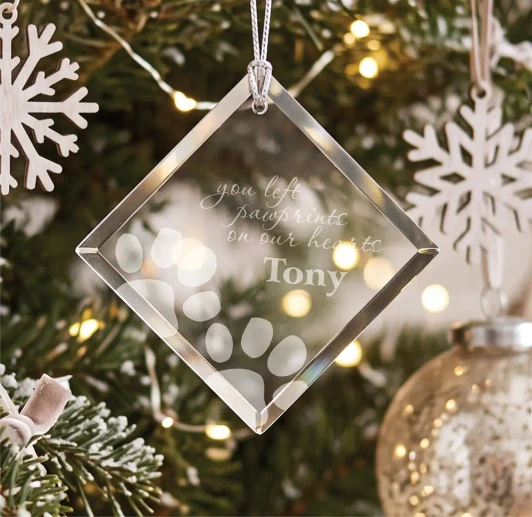 Paw Prints on Our Hearts Ornament