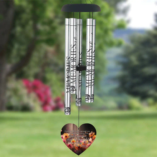God's Garden memorial wind chime is personalized with loved one's name, dates and picture