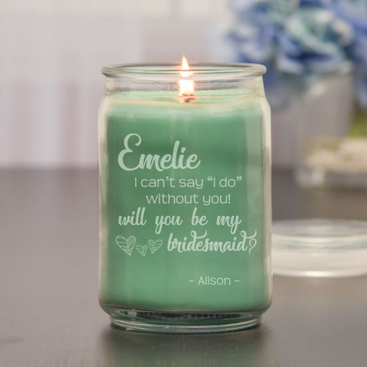 Be My Bridesmaid Personalized Candle Eucalyptus