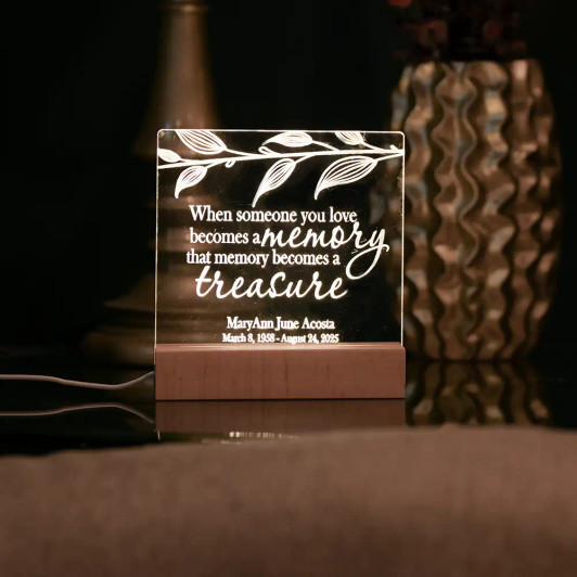 Your Memory is a Treasure illuminated and personalized LED sign