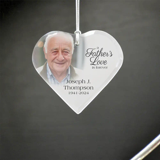 Father's Love Personalized memorial ornament for loss of dad