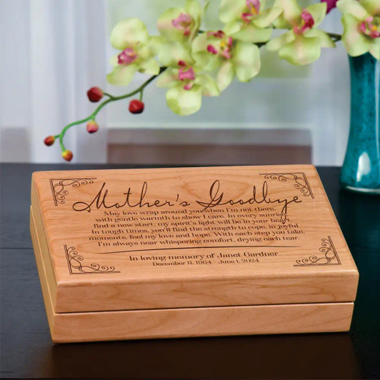 Keepsake box engraved with the mother's love poem personalized