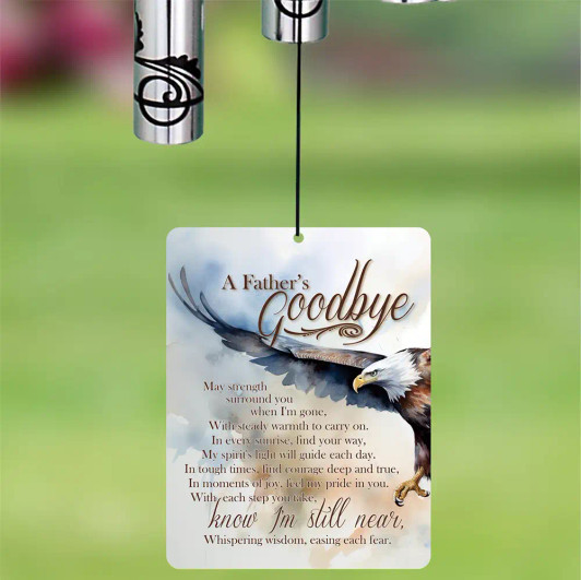 Features the "Father's Goodbye" poem beautifully displayed on the front of the wind sail.