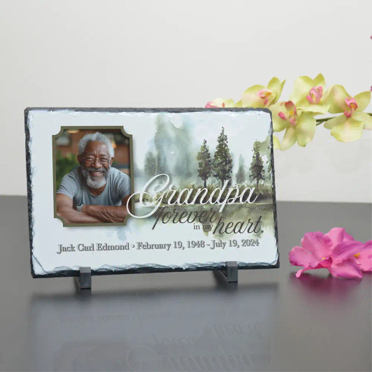 Personalized Grandpa Forever in my Heart memorial plaque for loss of grandfather