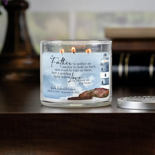 Personalized Father Memorial Candle for Loss of Dad Sympathy Gift