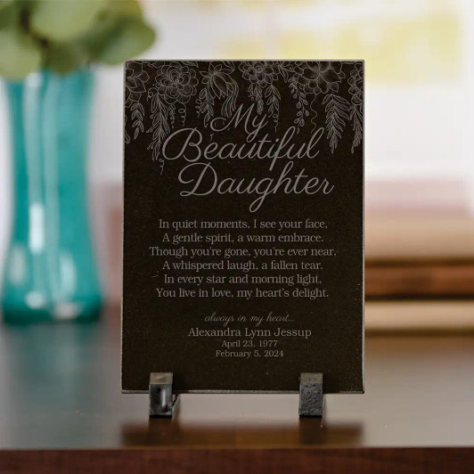 My Daughter Personalized Memorial Plaque My Daughter Personalized Memorial Plaque