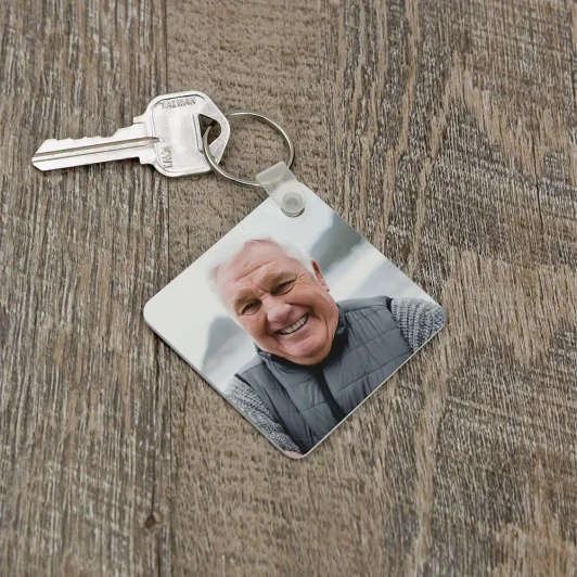 Grandpa Guardian Angel Keychain front, personalized with a photo