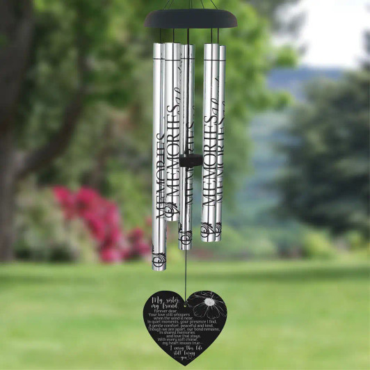 My Sister's Love Memorial Wind Chime — personalized 40" sympathy gift for loss of sister