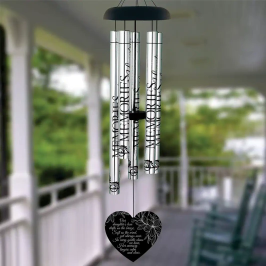 A Daughter's Memory Wind Chime — personalized 40" sympathy gift for loss of daughter