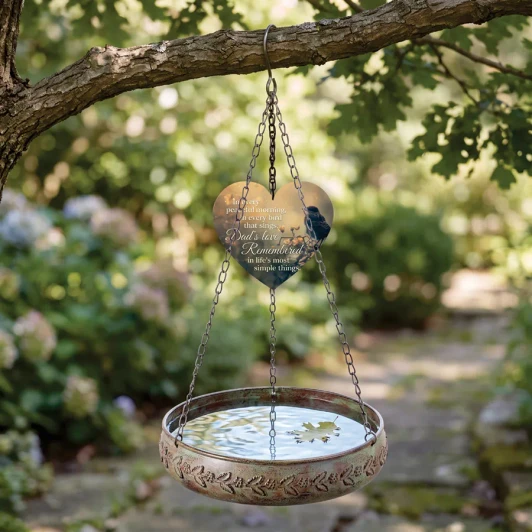 Memorial bird bath sympathy gift for loss of father