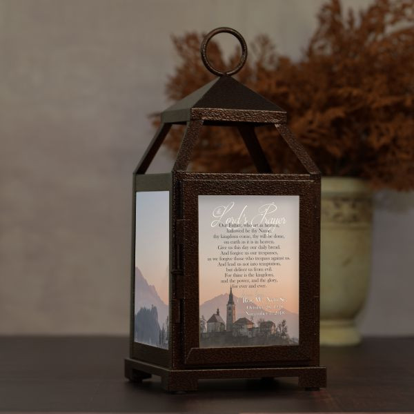 Lord’s Prayer Memorial Lantern Personalized