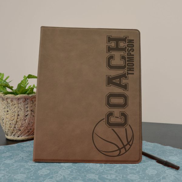 Custom Basketball Coach Portfolio in brown