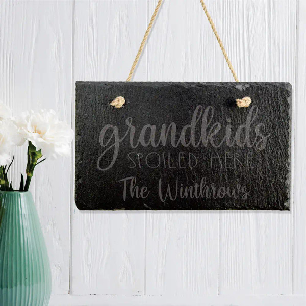 Grand kids Spoiled Here Personalized Wall Sign