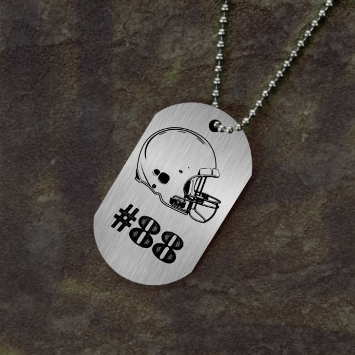 Jersey Number Football Dog Tag