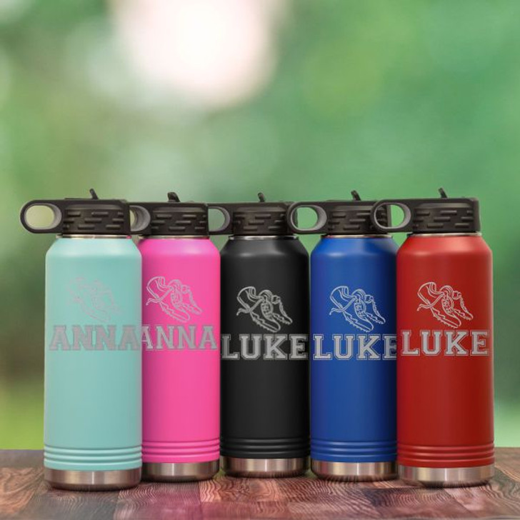 Personalized Track & Field Water Bottle Comes in 5 Colors