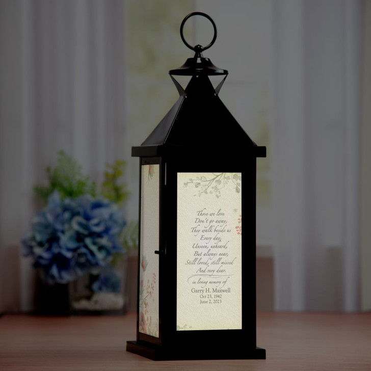 Those We Love memorial lantern include 6" LED candle for illumination