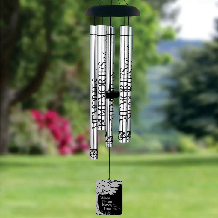 I Am Near Memorial Wind Chime — personalized 40" sympathy wind chime for loss of a loved one