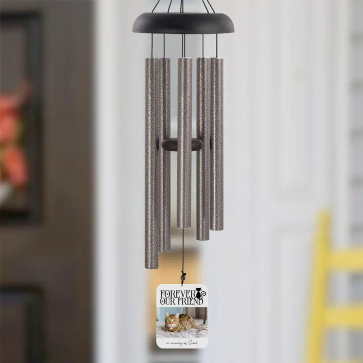 Forever Our Cat Personalized Memorial Wind Chime — sympathy gift for loss of cat