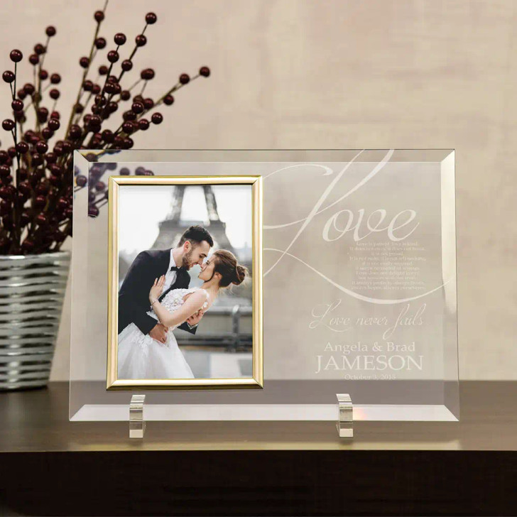 Love Never Fails Personalized Wedding Frame