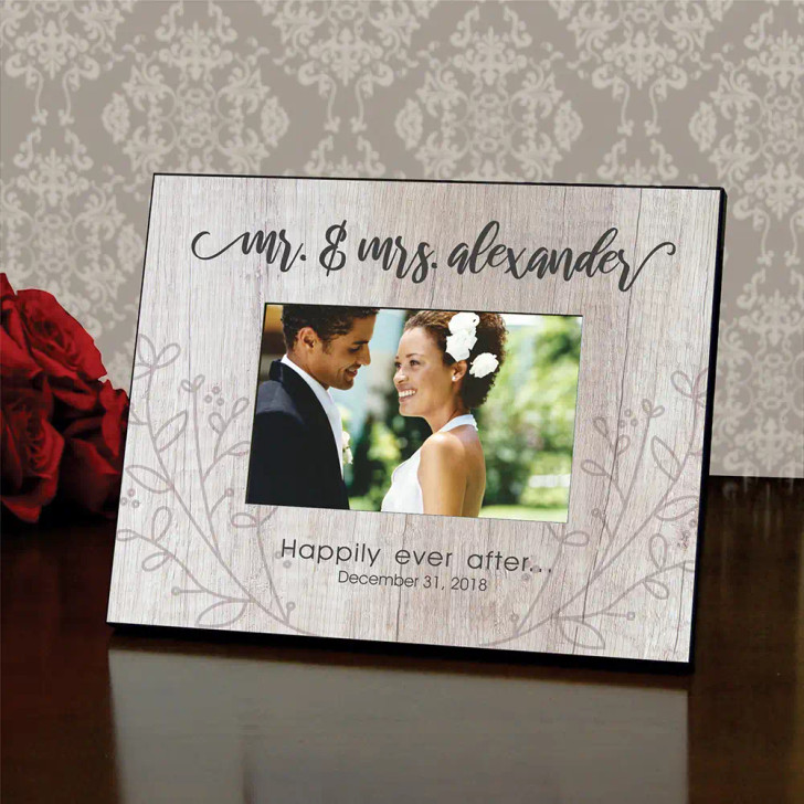 Mr. & Mrs. Personalized Rustic Wedding Frame