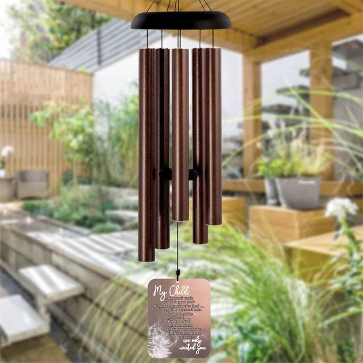 Personalized memorial wind chimes for loss of child