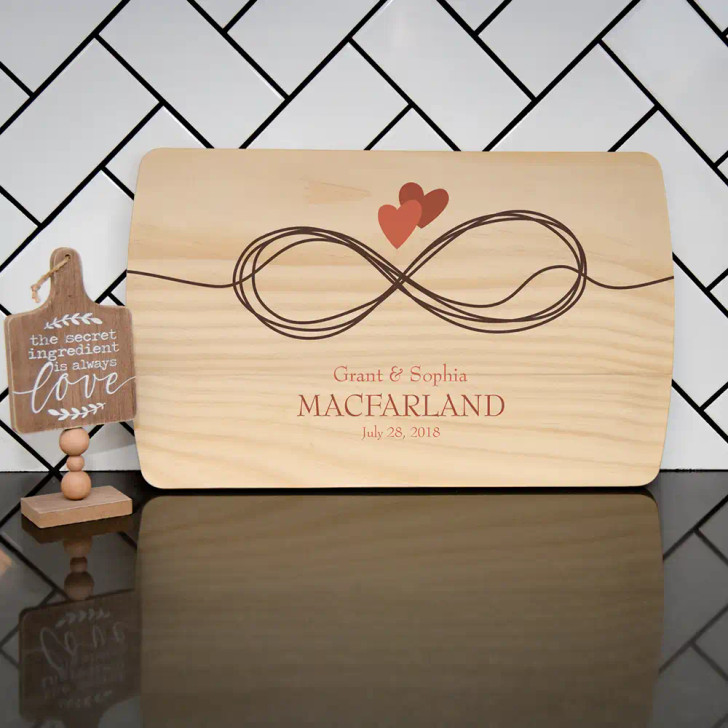 Personalized Wedding Cutting Board - Infinite Love