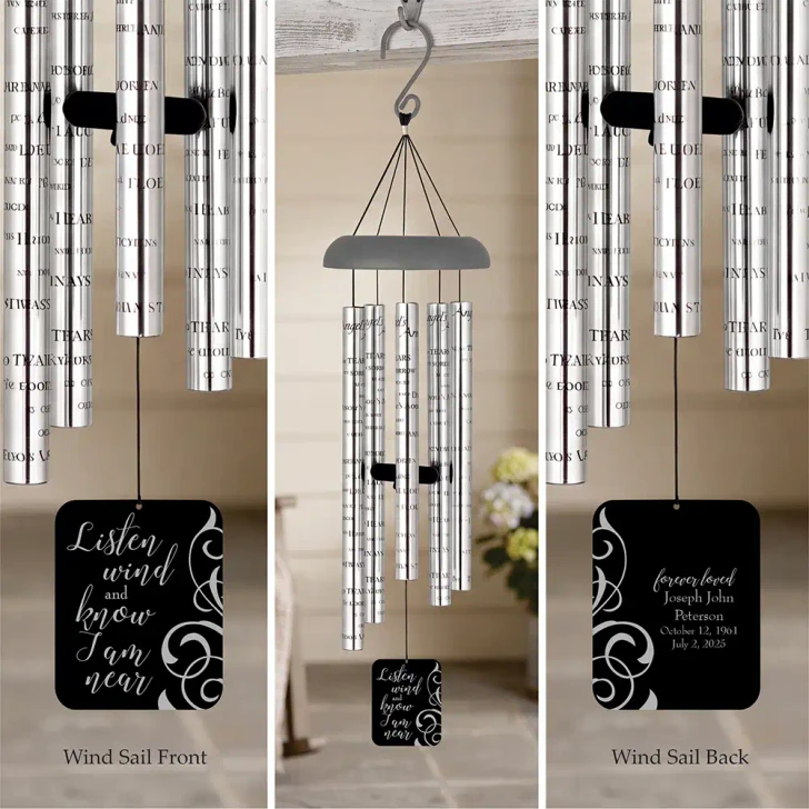 Listen to the Wind Sympathy Chime — personalized funeral wind chime for loss of a loved one