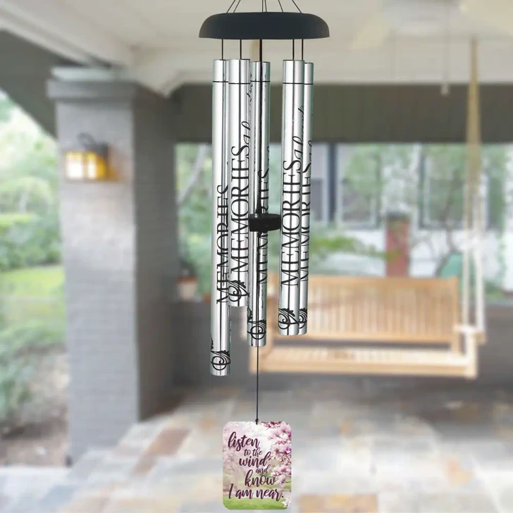 Listen to the Wind Memorial Wind Chime — personalized 40" sympathy wind chime for loss of a loved one
