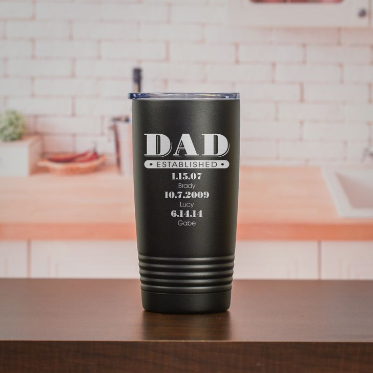 Dad Established Engraved YETI Tumbler