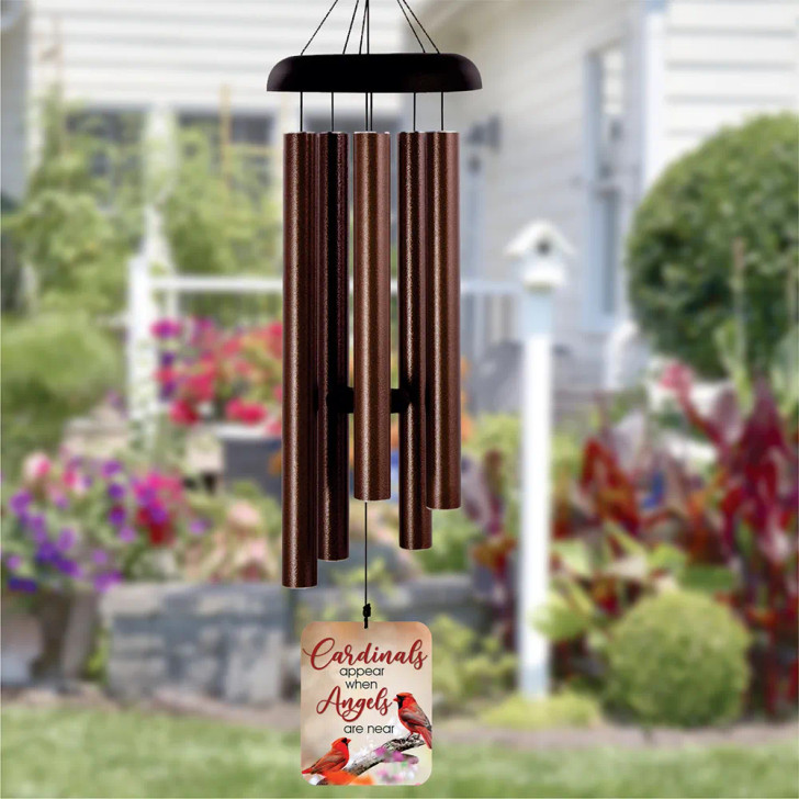 Cardinal Appears Bronze Wind Chime