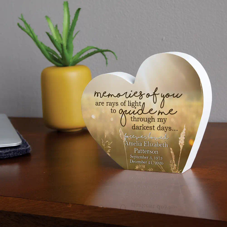 Personalized Memorial Heart Plaque with loved one's name and dates