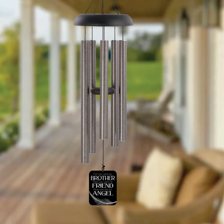My Angel Brother Personalized Memorial Wind Chime — sympathy gift for loss of brother