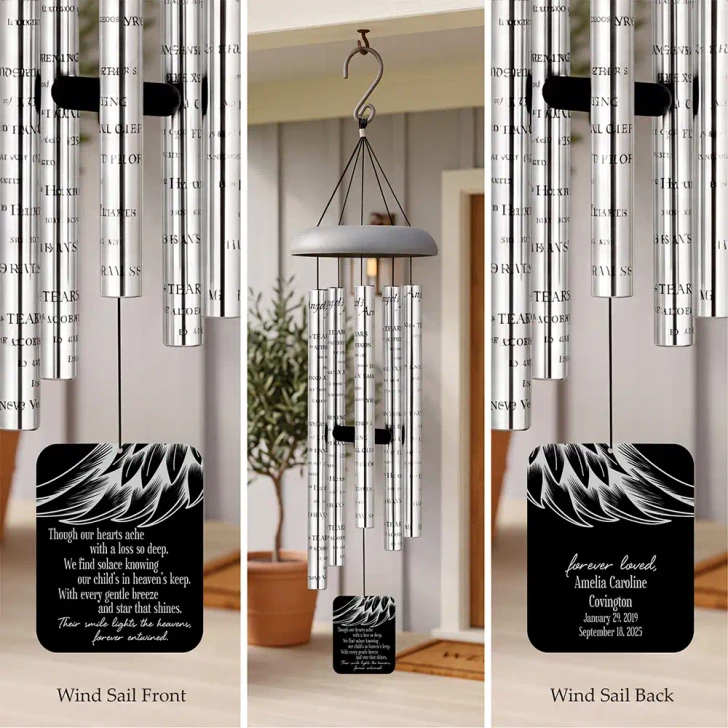 Our Angel Child Memorial Wind Chime — personalized sympathy gift for loss of a child