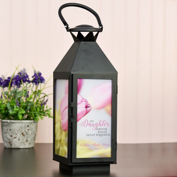 Personalized lanterns are great memorial gifts to remember a loved one.