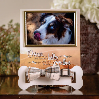 Colar Frame Dog Memorial Collar Frame - Hardest Goodbye Personalized