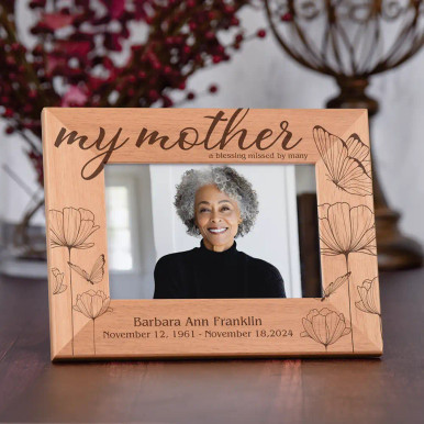 My Mother personalized memorial picture frame for the loss of a mom
