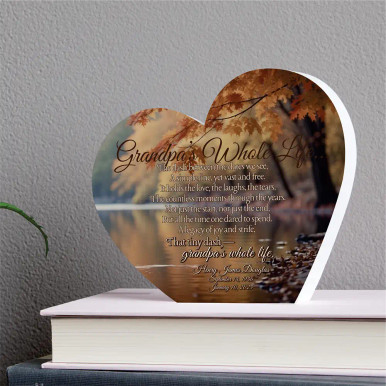 Grandpa S Dash Personalized Memorial Heart Plaque