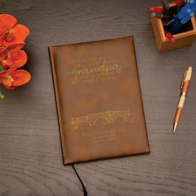 Bridge to Grandpa personalized memorial journal for the loss of a grandfather